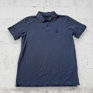 Psycho Bunny Mens Navy Blue Pima Cotton Polo Shirt Sz 5 M Medium Embroidered